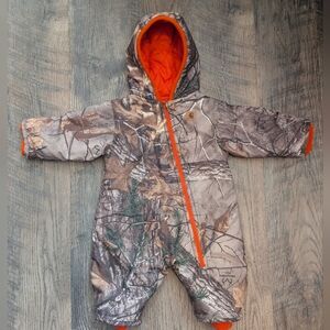 Carhartt Snowsuit 6 month Infant Bunting Real Tree Camo Winter Hunting Orange